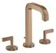 AXOR-HG-AXOR-Citterio-3-Loch-Waschtischarmatur-170-mit-Auslauf-140-mm-Hebelgriffen-Rosetten-und-Zugstangen-Ablaufgarnitur-Brushed-Red-Gold-39135310 gallery number 1
